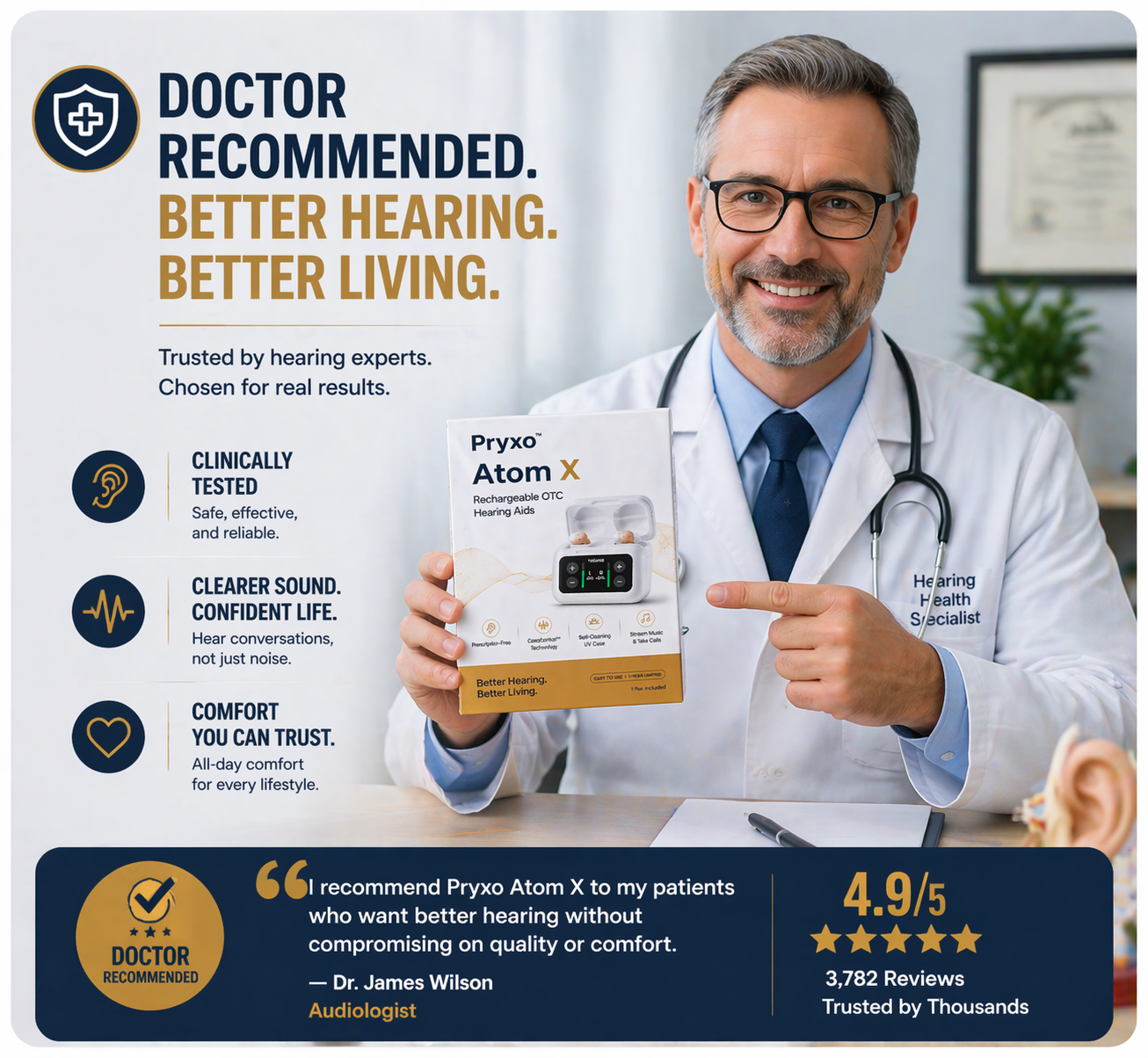 🔥🔥Final 3 Hours🏆 Limited-Time Offer – Don’t Miss This DealPryxo "Invisible" noise-canceling hearing aids