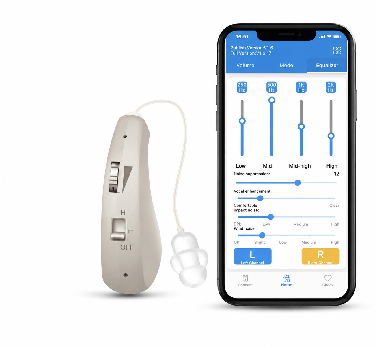 Smart, Self-Fitting Bluetooth Hearing Aids (App Controlled)
