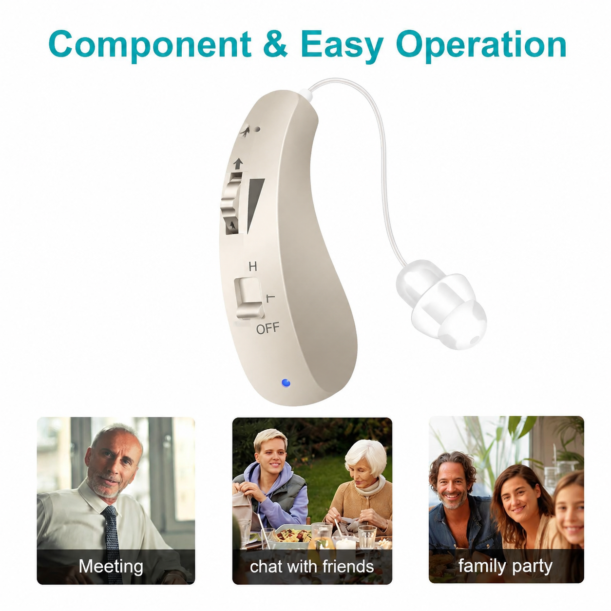 Smart, Self-Fitting Bluetooth Hearing Aids (App Controlled)