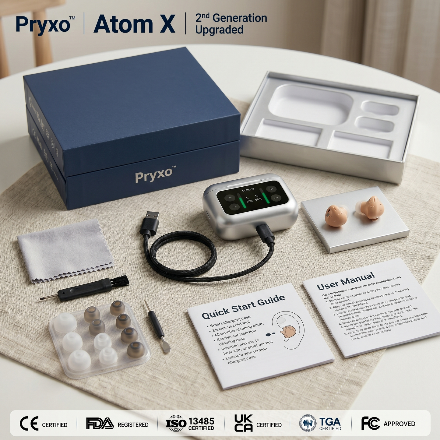 🔥🔥Final 3 Hours🏆 Limited-Time Offer – Don’t Miss This DealPryxo "Invisible" noise-canceling hearing aids